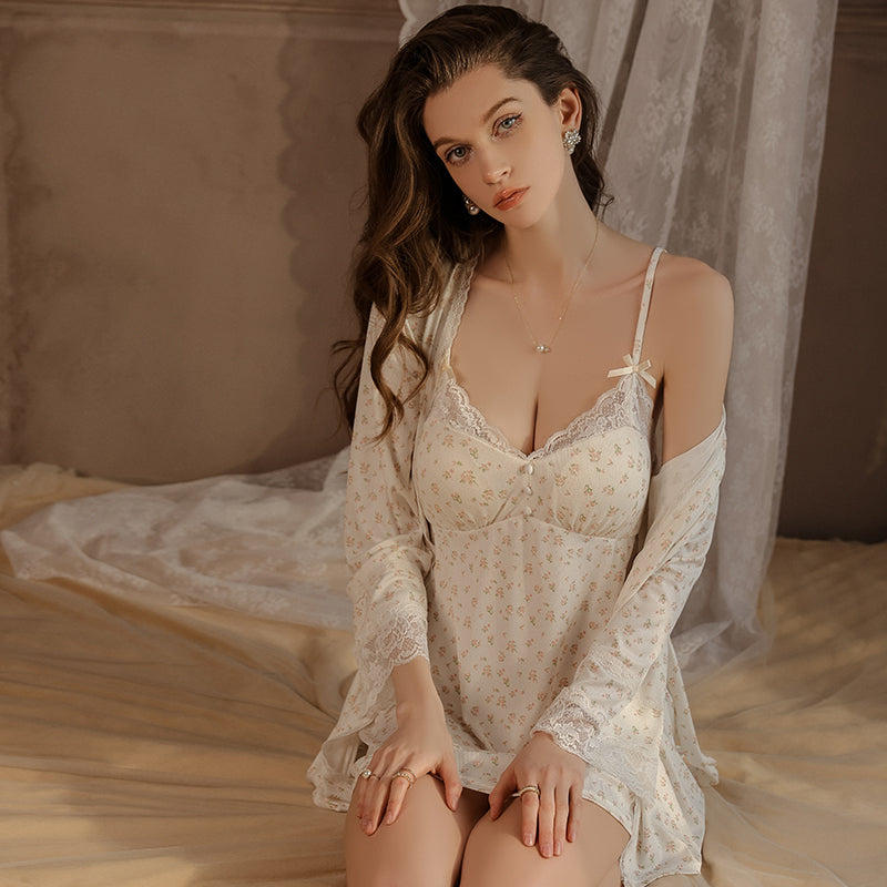 Floral Print Cami Dress: Comfortable Cotton Home Wear Set